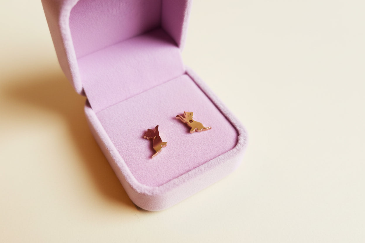 Cleo Kitty Stud Earrings